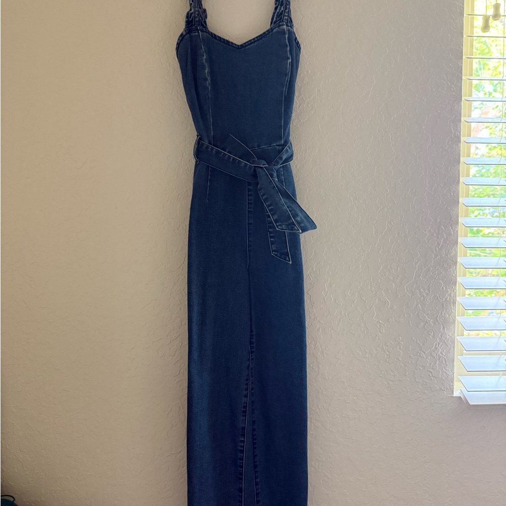 Women's Denim Maxi Jumpsuit